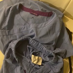 Carhartt xs baby blue scrub set